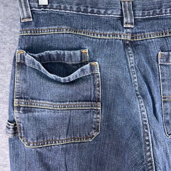 WRG Jeans Co Boys Size 16 Blue Denim Cargo Carpenter Pants Wide Leg - Picture 3 of 8